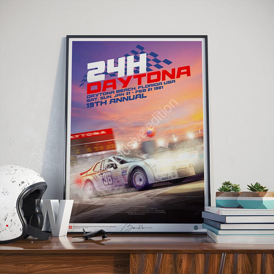 Poster Porsche 924 Carrera GTR Turbo - Fabulous 24h Of Daytona 1981