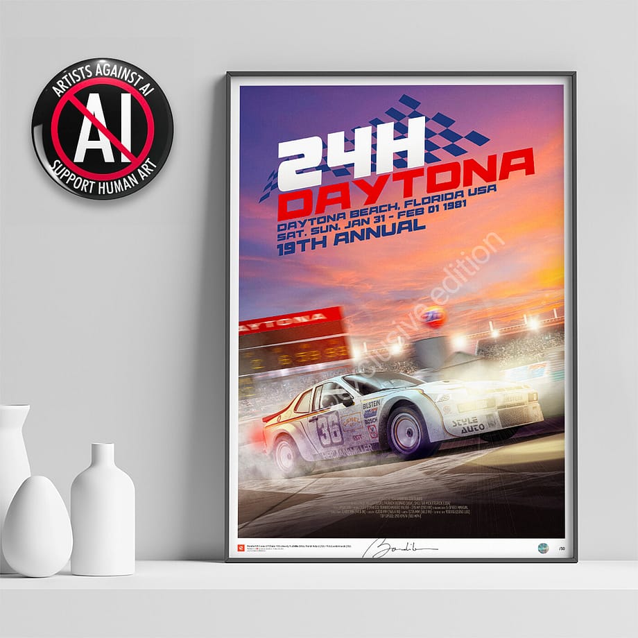 Poster Porsche 924 Carrera GTR Turbo - Fabulous 24h Of Daytona 1981